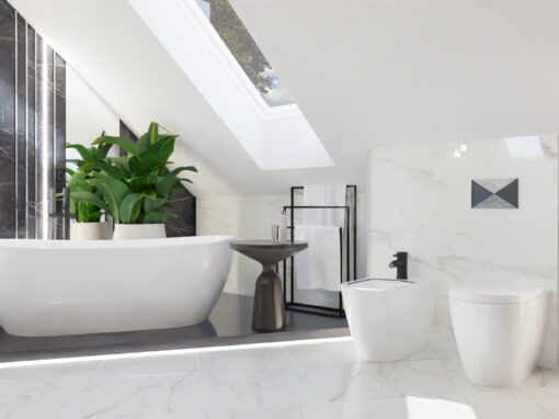 Wnętrze łazienki w stylu glamour – Zawiercie